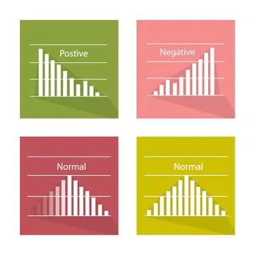 Set Chart of Normal and Not Normal Distribution Curve Stock Illustration