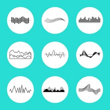 Set of Charts in Circles on Vector Illustration Ilustración de archivo