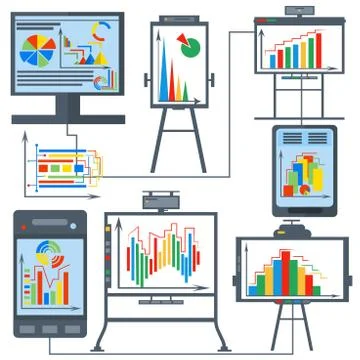 Set charts, gadget, computer, phone Stock-Illustration