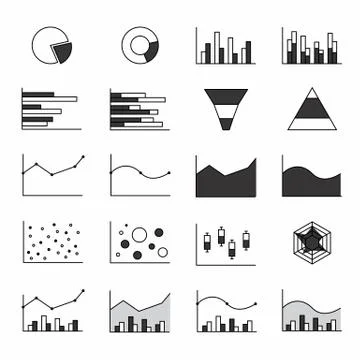 Set of charts Ilustración de archivo