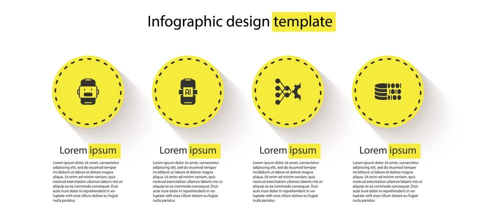 Set Chat bot, Artificial intelligence AI, Neural network and Binary code イラスト素材