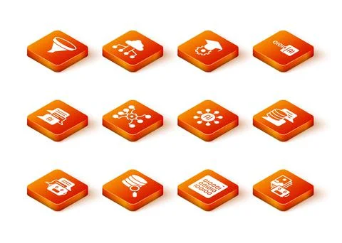 Set Chat bot, Server, Neural network, Binary code, Artificial intelligence robot 스톡 일러스트