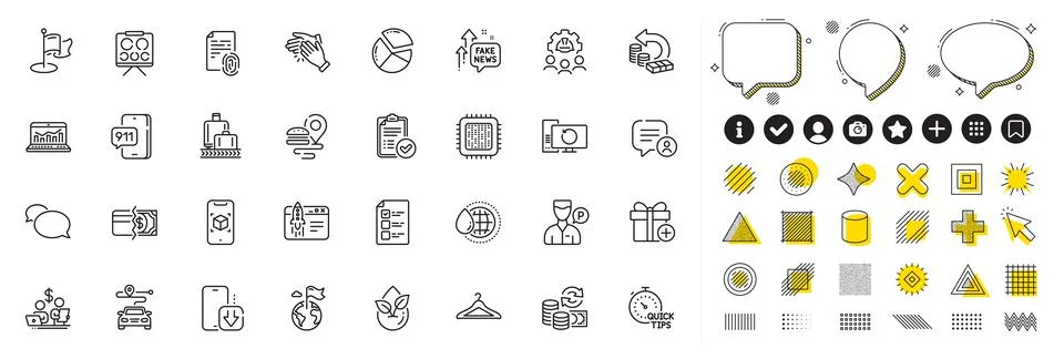 Set of Chat bubble, Engineering team and Cloakroom line icons for web app イラスト素材