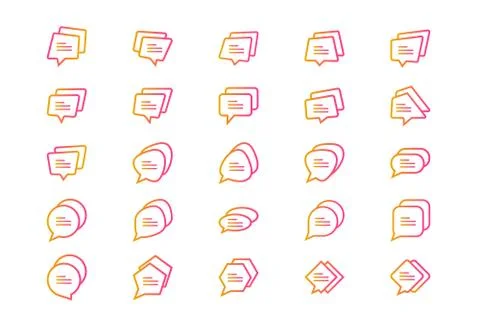 Set of Chat bubble icon, Typing icon, comment sign symbol, Stock Illustration