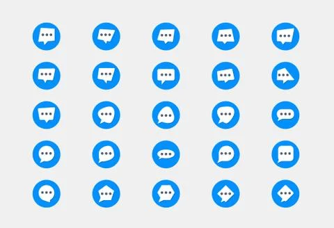 Set of Chat bubble icon, Typing icon, comment sign symbol, Stock Illustration