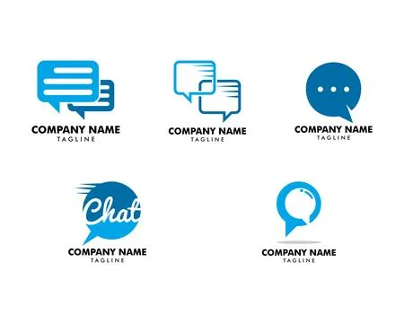 Set of Chat logo design template Stock Illustration