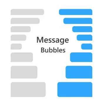 Set of chat speech bubbles. Chat messenger at bubble form in flat style. Blan Stock Illustration