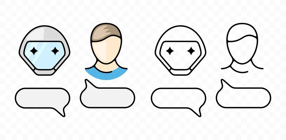 Set chatbot and user, conversation and dialogue, graphic design Stock-Illustration