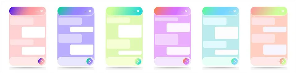 A set of chatbot dialog window interfaces for websites and mobile application Stock Illustration