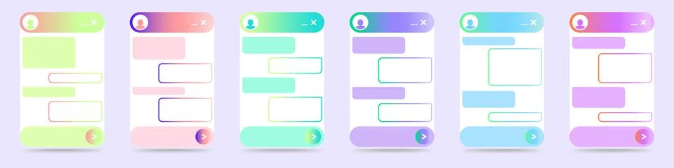 Set of chatbot window dialog interface for website and mobile application. On 스톡 일러스트