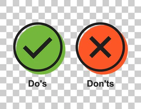 Set of check do dos mark, correct wrong sign, vector illustration choice icon Stockillustratie
