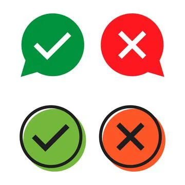 Set of check do dos mark, correct wrong sign, vector illustration choice icon Stockillustratie