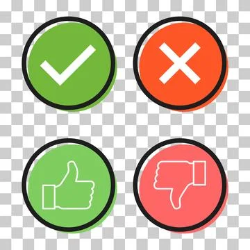 Set of check do dos mark, correct wrong sign, vector illustration choice icon Stock Illustration