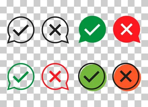 Set of check do dos mark, correct wrong sign, vector illustration choice icon Stock Illustration