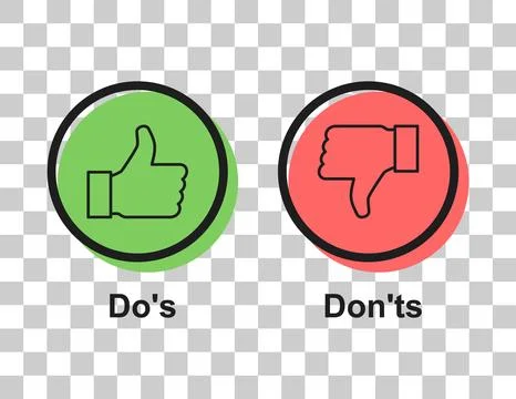 Set of check do dos mark, correct wrong sign, vector illustration choice icon Stock Illustration