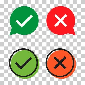 Set of check do dos mark, correct wrong sign, vector illustration choice icon Stock Illustration