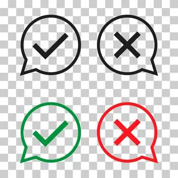 Set of check do dos mark, correct wrong sign, vector illustration choice icon Stock Illustration