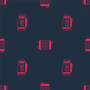 Set Check engine and Car radiator cooling system on seamless pattern. Vector 스톡 일러스트