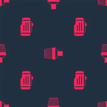 Set Check engine and Car air filter on seamless pattern. Vector 스톡 일러스트