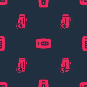 Set Check engine and Car key with remote on seamless pattern. Vector 스톡 일러스트