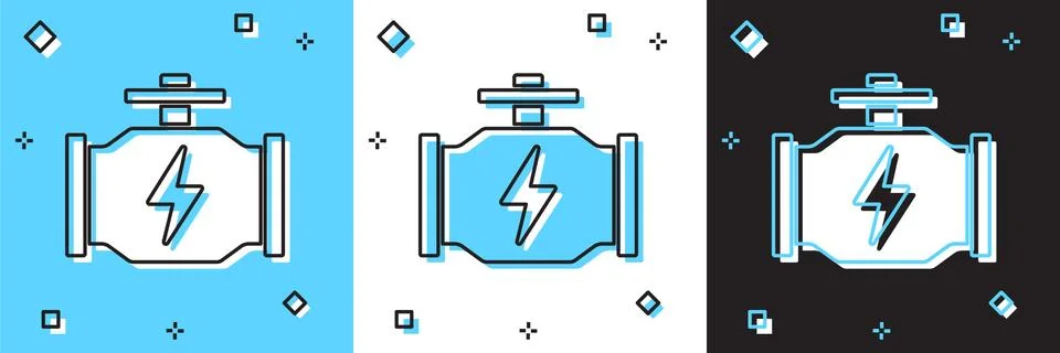 Set Check engine icon isolated on blue and white, black background. Vector Stock Illustration