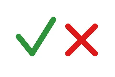 Set check mark and cross. Vector illustartion Stock Illustration