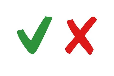 Set check mark and cross. Vector illustartion Stock Illustration