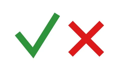 Set check mark and cross. Vector illustartion Stock Illustration