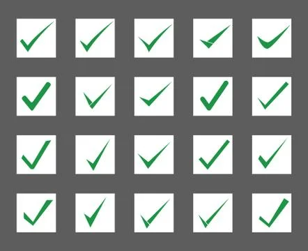 Set of check mark icon. Vector illustration. Stock Illustration