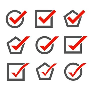 Set of check mark icons Illustrazione stock