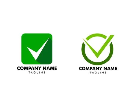 Set of Check mark logo vector or icon Stock Illustration