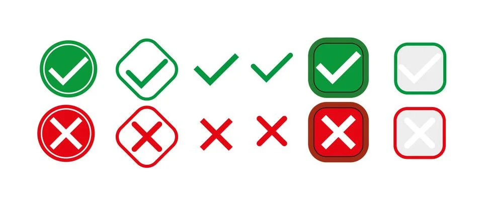 Set checkbox icon isolated on white background. Vector Stock Illustration
