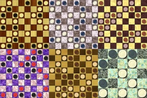 Set of checkerboard generated seamless texture Stock Illustration