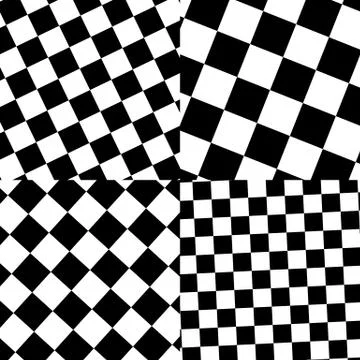 Set of checkered / black-white patterns. Monochrome background. 스톡 일러스트