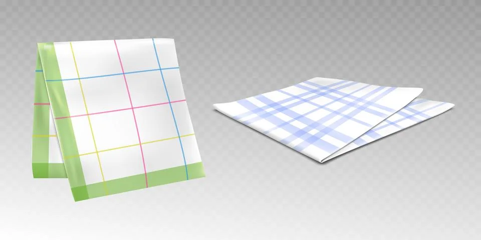 Set of checkered kitchen towels Stock Illustration