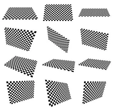 Set of checkered planes in different angle, perspective イラスト素材