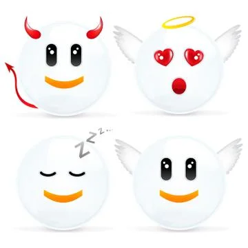 Set of cheerful smiles Illustrazione stock