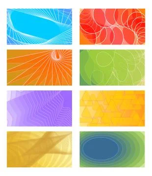 Set of cheerful vector  backgrounds for business card, flyer, leaflet, cover. Stock Illustration