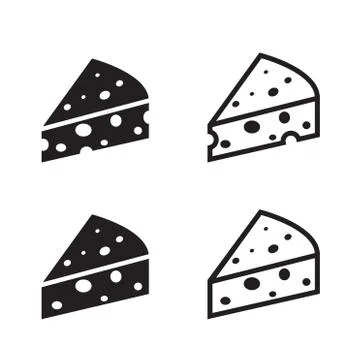 Set of cheese icon, vector object Stock Illustration