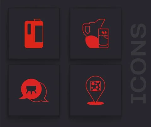 Set Cheese, Milk in plastic bottle, jug or pitcher and glass and Udder icon Stock Illustration