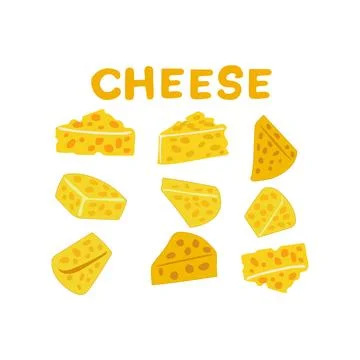 SET CHEESE VECTOR 1 Stock Illustration