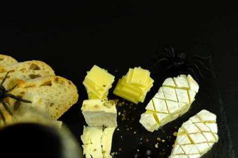 A set of cheeses served in a special form for a halloween party, scary food Stock Photos