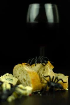 A set of cheeses served in a special form for a halloween party, scary food Stock Photos