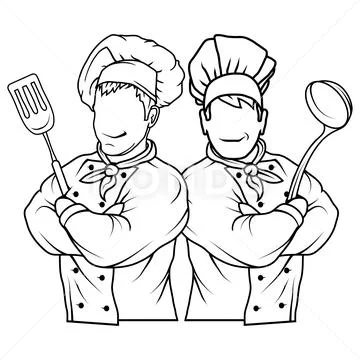 Set of chef cook standing in a different pose. Chef in uniform. Cook ...