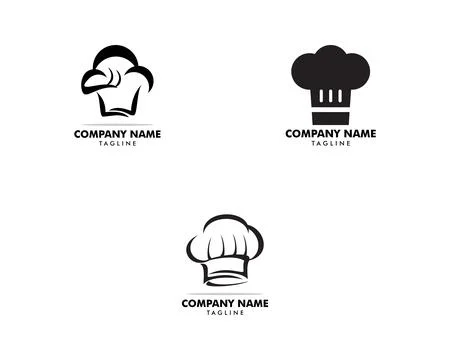 Set of Chef Hat Logo Design Template Stock Illustration