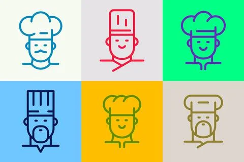 Set of Chef Logo Stock Illustration