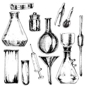 Set of chemical accessories Stock Illustration