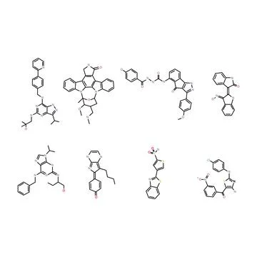 Set of chemical compounds Stock Illustration