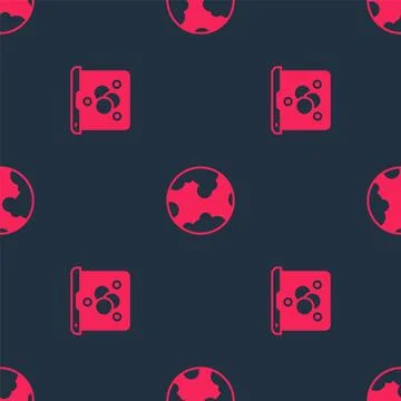Set Chemical formula and Earth globe on seamless pattern. Vector Illustrazione stock