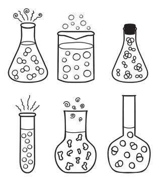 Set of chemical test tubes Stock Illustration